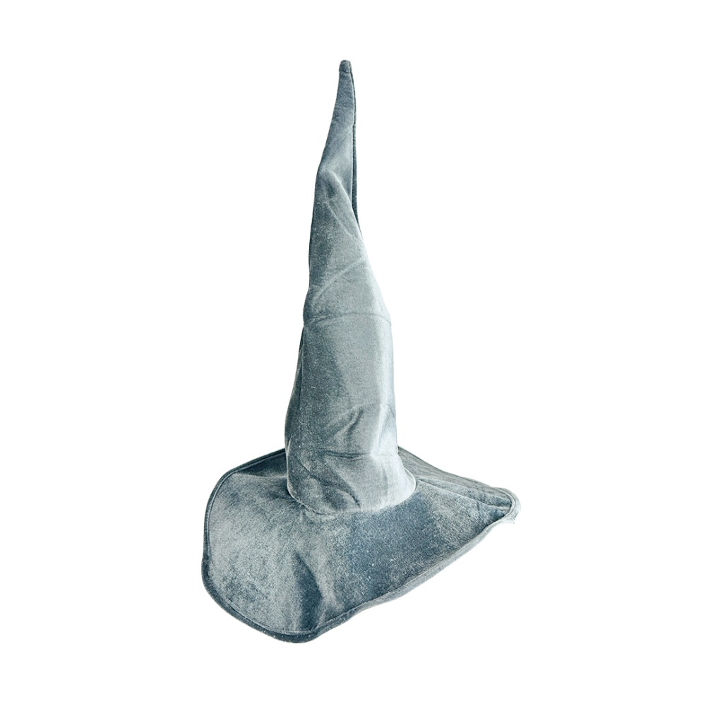 Zac's Alter Ego - Reshapable Velvet Grey Tall Pointed Soft Witch Wizard Hat Chapeau de costume - Gris